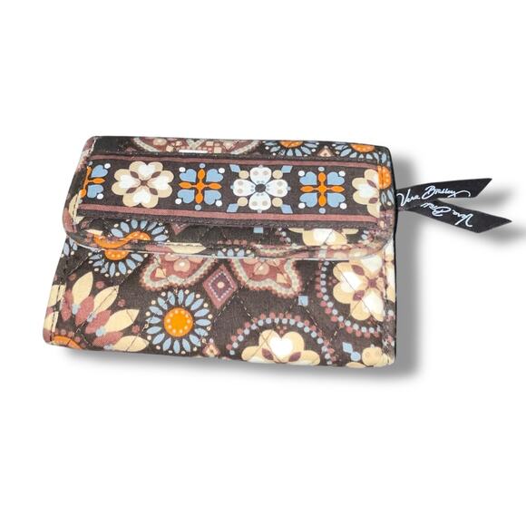 Vera Bradley Retired Canyon Floral Trifold Wallet Snap Zip Purse Clutch Quilted - Picture 2 of 13
